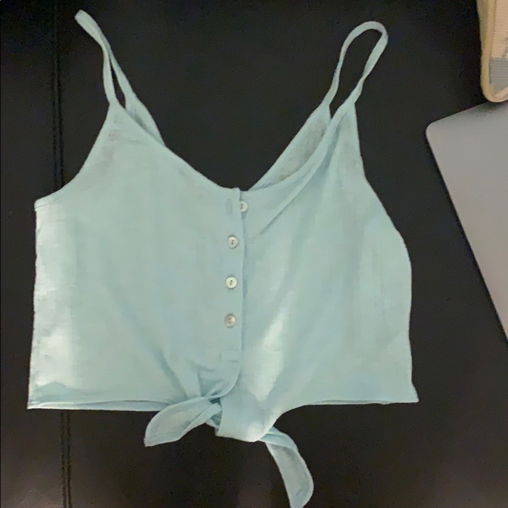 Blue Cropped Tank Top